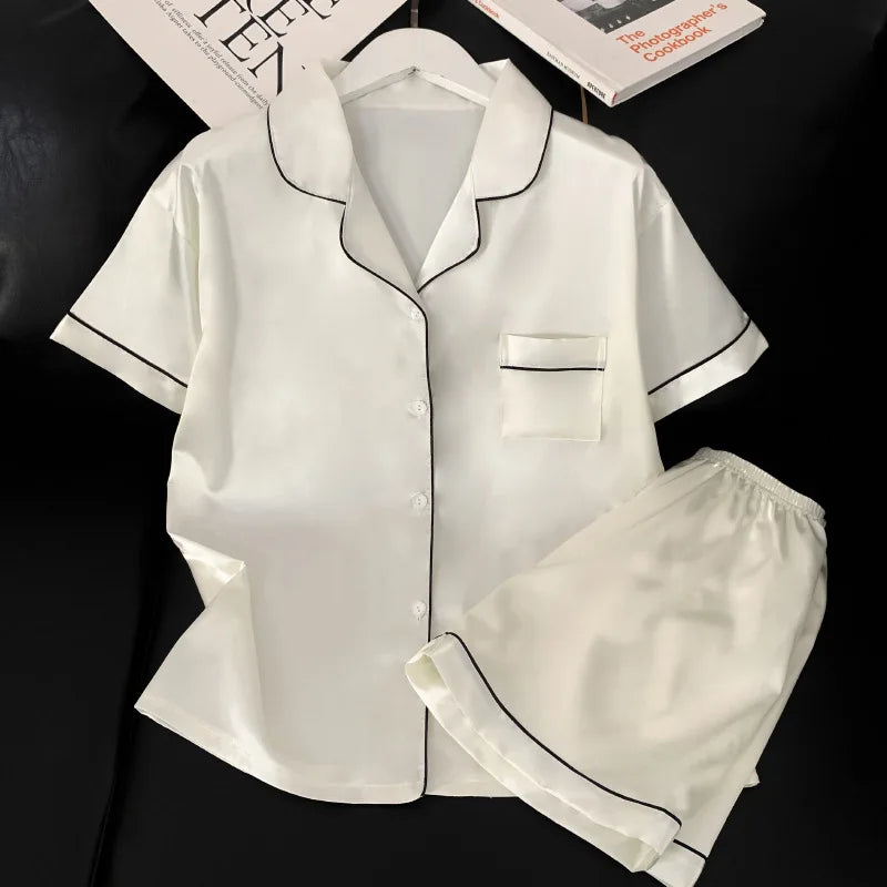 Pijama Mujer Satén 2025 | Conjunto 2 Piezas Seda Sintética Suave