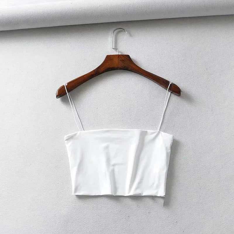 Crop Top Mujer Verano 2025 | Camiseta Corta Sin Mangas Algodón Elástico Sexy