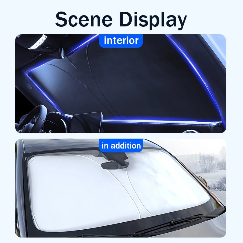 Parasol de Parabrisas Tipo Sombrilla para Coche – Protector Solar Plegable contra Rayos UV y Calor, Aislante Térmico para Verano