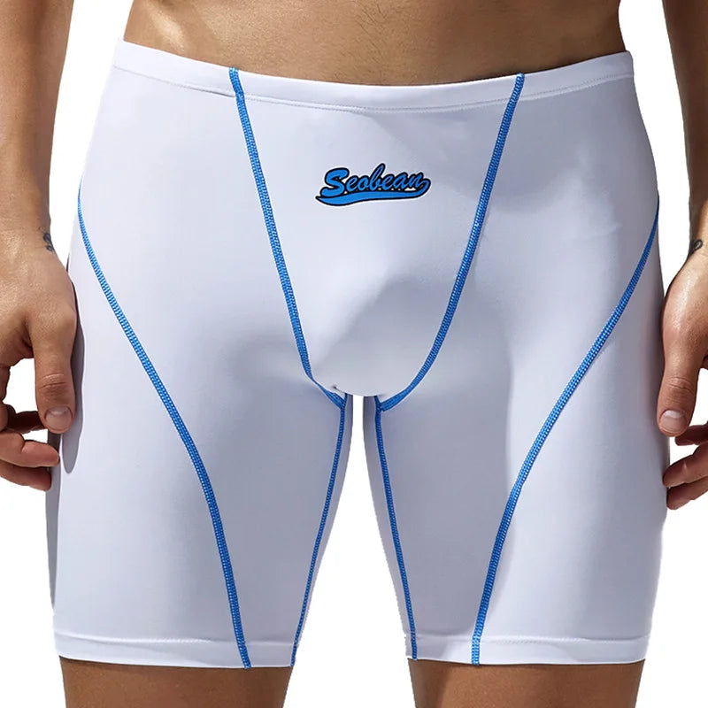 Bañador Hombre Boxer Largo | Shorts Natación Fitness Transpirables Secado Rápido – Swimwear Cintura Baja