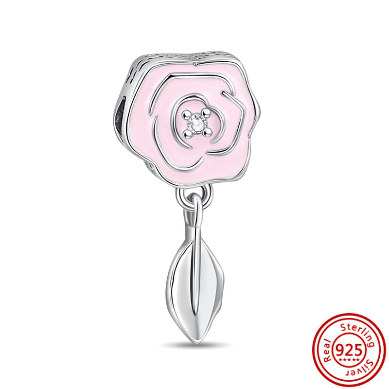 Charm trébol verde dopamina en plata 925 – Flor del bosque para pulsera DIY compatible Pandora mujer