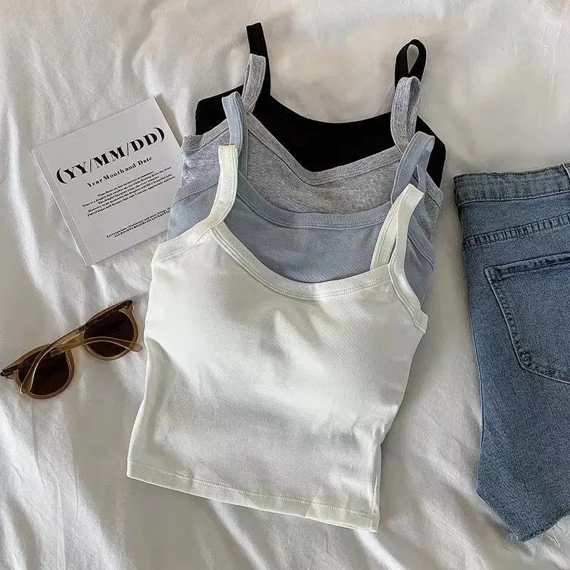 Top Corto Mujer 2025 | Crop Top Sexy Sin Mangas y Lencería Básica