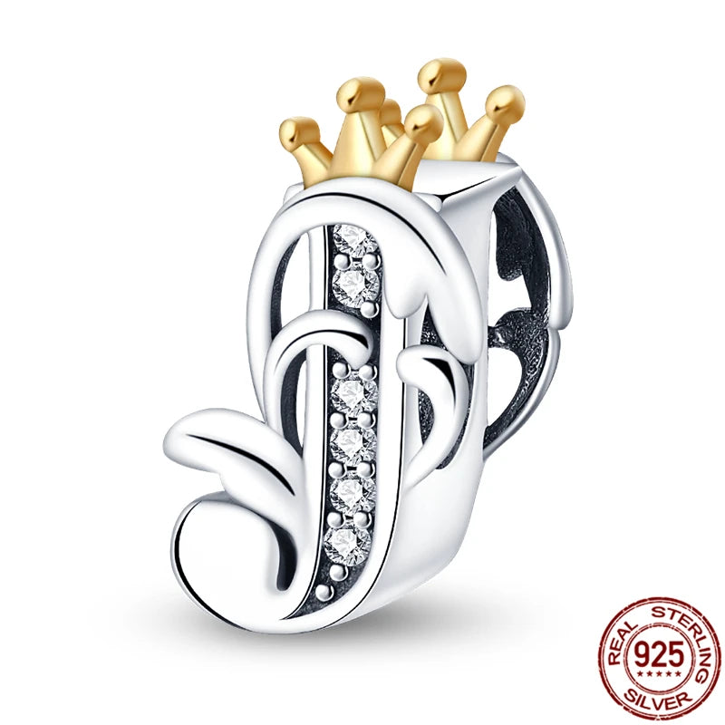 Charm letra A-Z en plata 925 – Abalorio inicial alfabeto para pulseras o collares tipo Pandora, joyería personalizada mujer