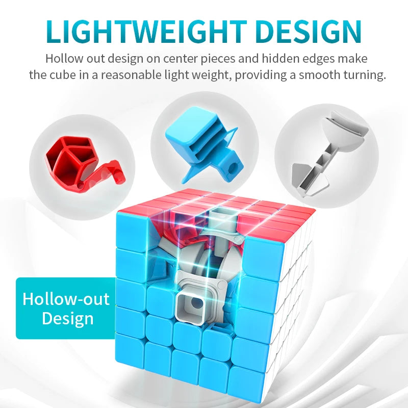 Cubo Mágico 5x5 Moyu Meilong Stickerless | Speed Cube Profesional Puzzle Anti-estrés