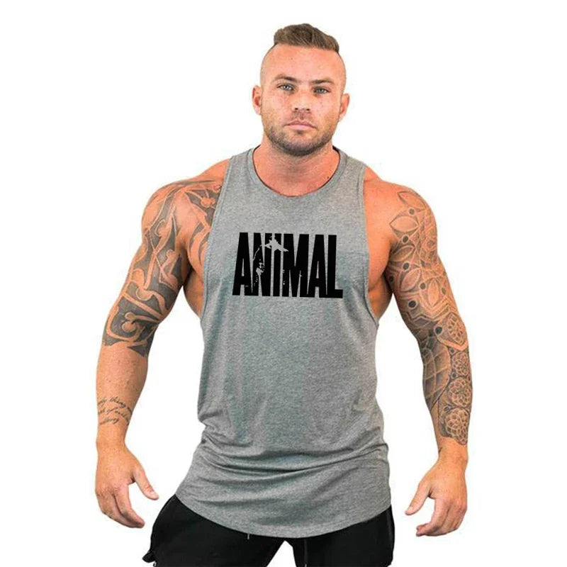 Tank Top de Bodybuilding para Hombre – Camiseta Sin Mangas con Letras y Animales, Gym y Fitness, Verano, Vest T-Shirt Masculina