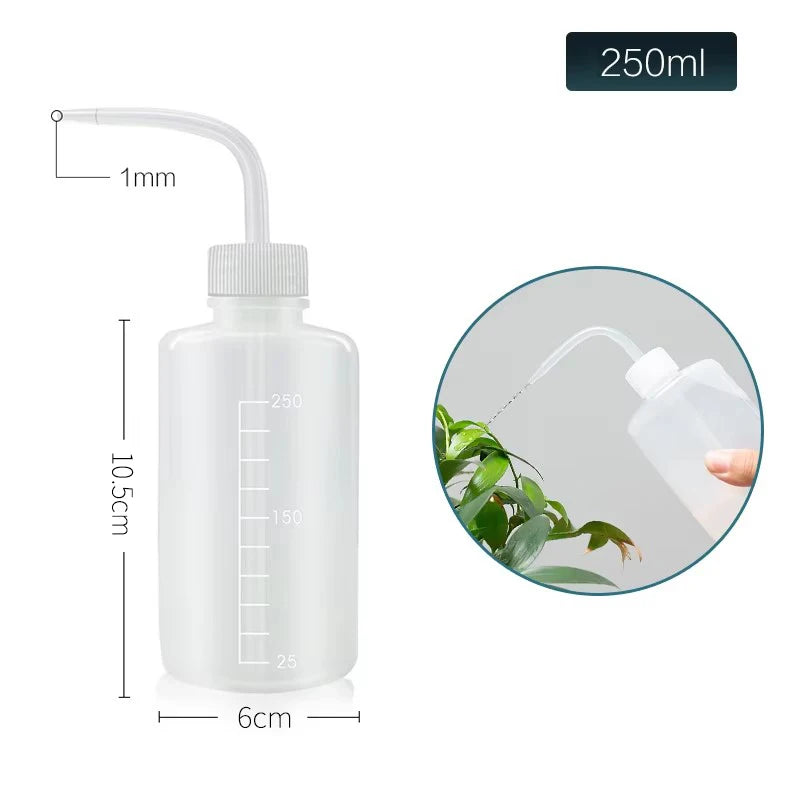 Regadera de Precisión 150/250/500mL – Botella de Plástico con Pico para Riego de Suculentas, Plantas y Flores + Herramientas de Jardinería