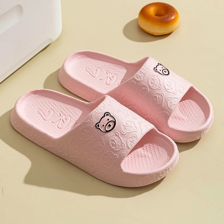 Sandalias Unisex Verano Antideslizantes | Slippers con Estampado de Osito para Casa, Baño y Dormitorio - Suaves y Cómodas