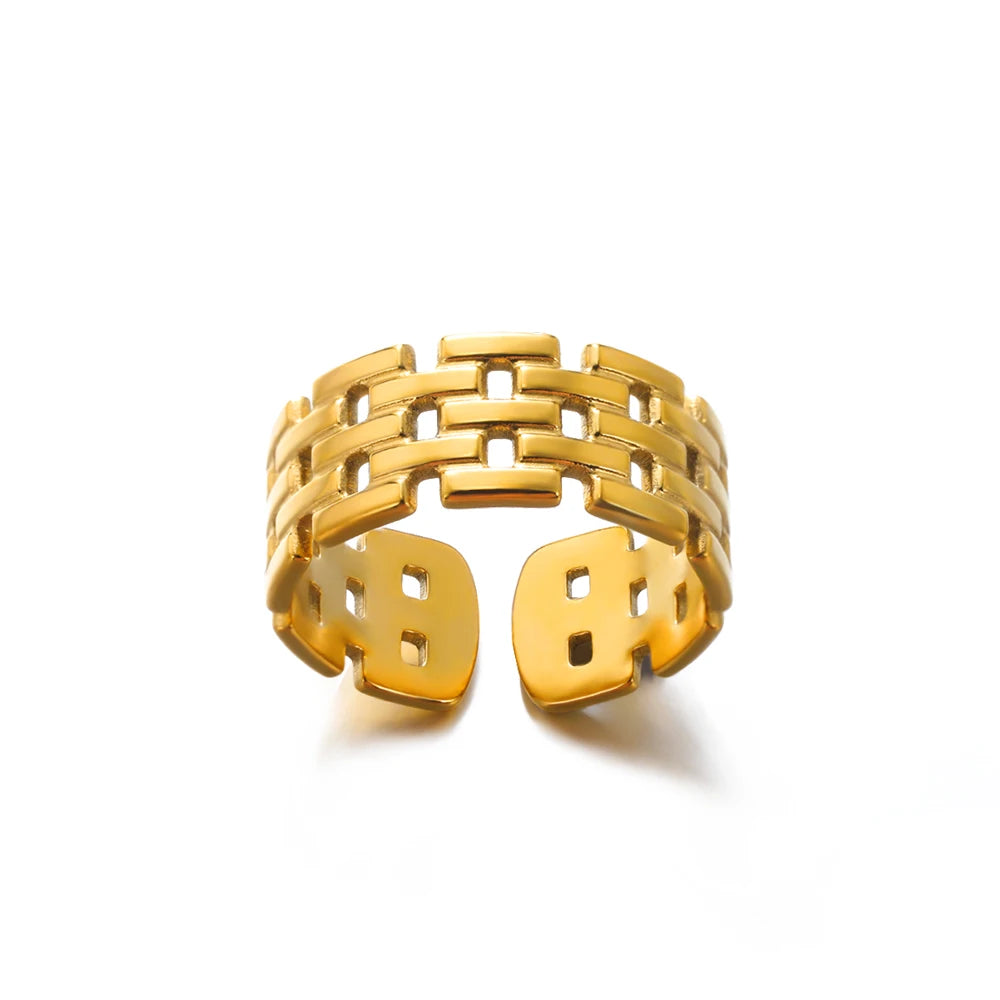 Anillos Clásicos de Acero Inoxidable 316L para Mujer - Color Dorado de Lujo Antialérgico y Duradero