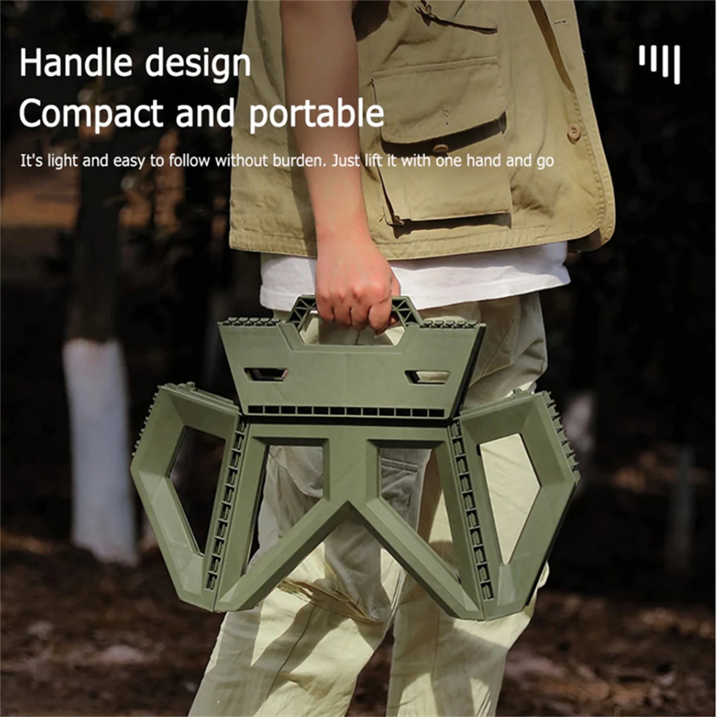 Taburete Plegable Portátil para Exterior – Alta Capacidad, Pesca, Playa y Camping