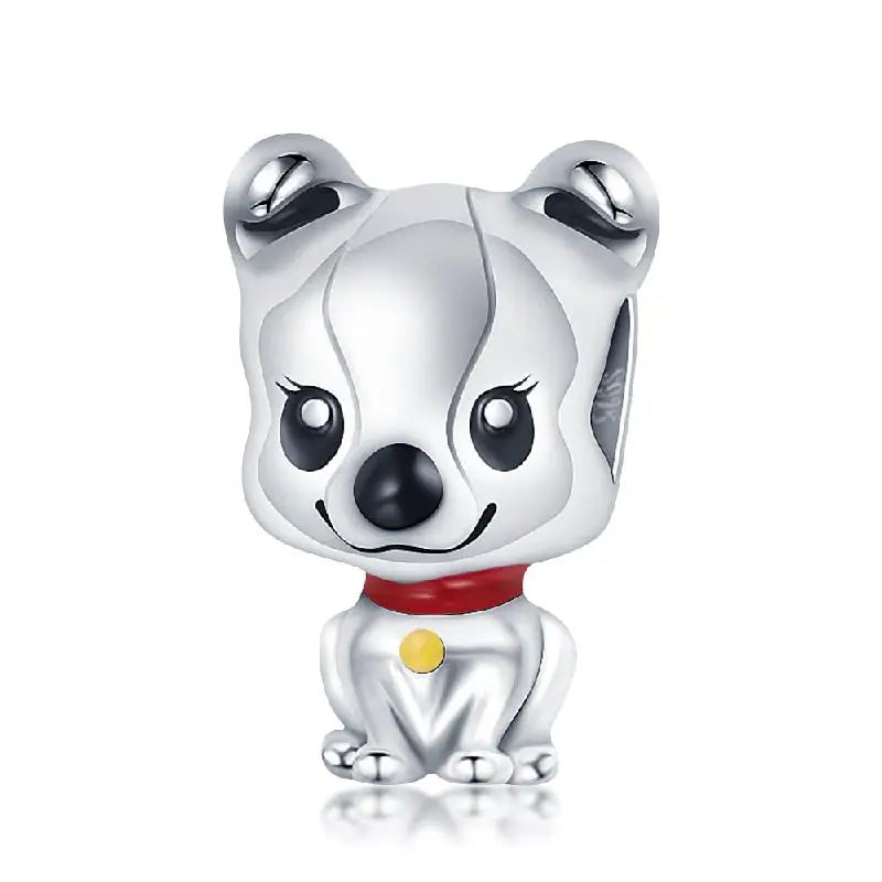 Charm Mascotas y Animales en Plata 925 – Gatito, Perrito y Oveja con Circonitas de Colores | Compatible Pulsera Pandora