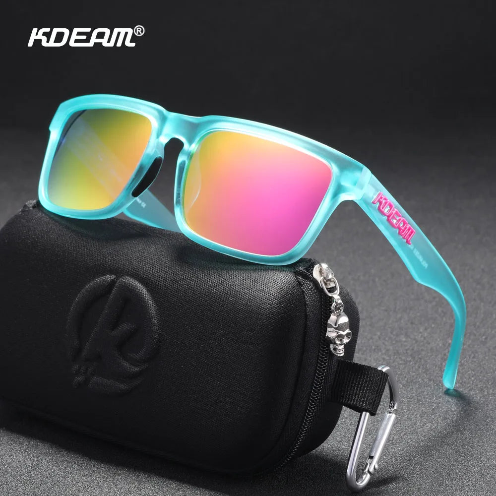 Gafas de Sol Polarizadas KDEAM Unisex | Diseño Cuadrado Casual con Estuche Rígido