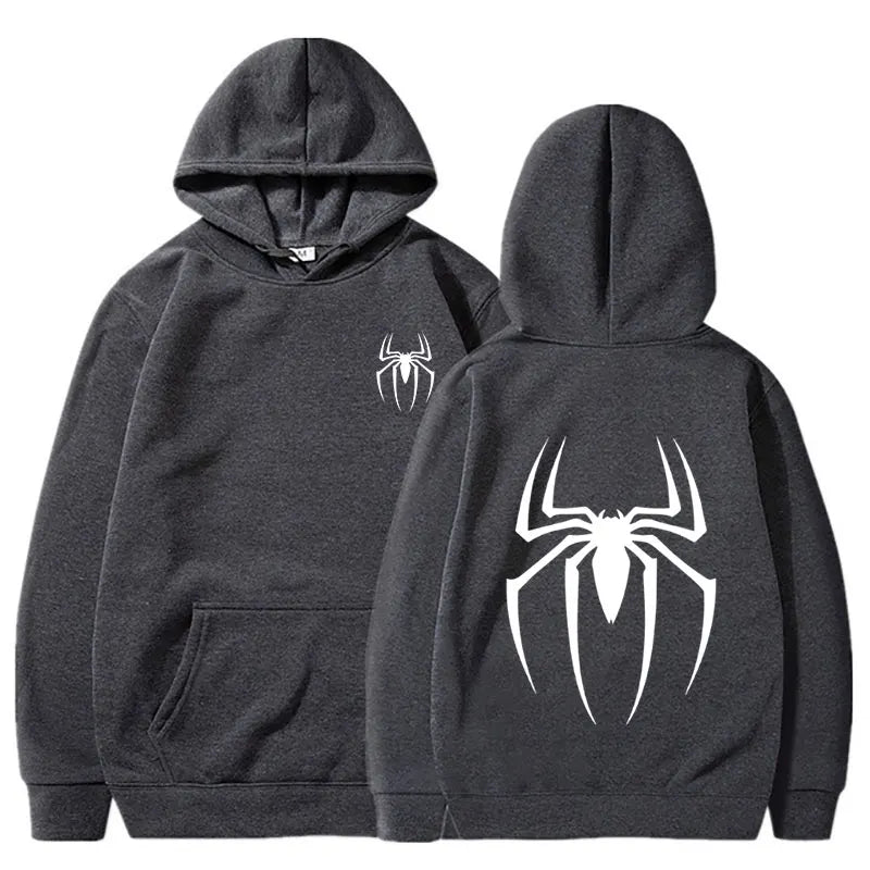 Hoodie Y2K Spider – Sudadera Streetwear Hombre Oversize, Estilo Retro Hip Hop Punk