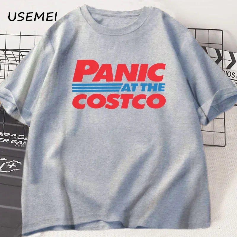 Panic At The Costco Graphic T-shirts Costco Lovers Tee men fashion Oversized cotton t shirt Streetwear Tshirt Men's Clothing Tee