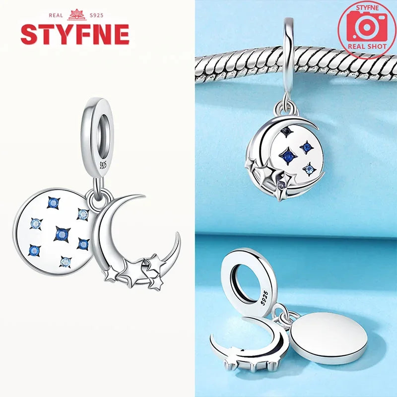 Charm Astronauta de Plata 925 con Estrella Brillante | Dijes de Joyería Fina para Mujer
