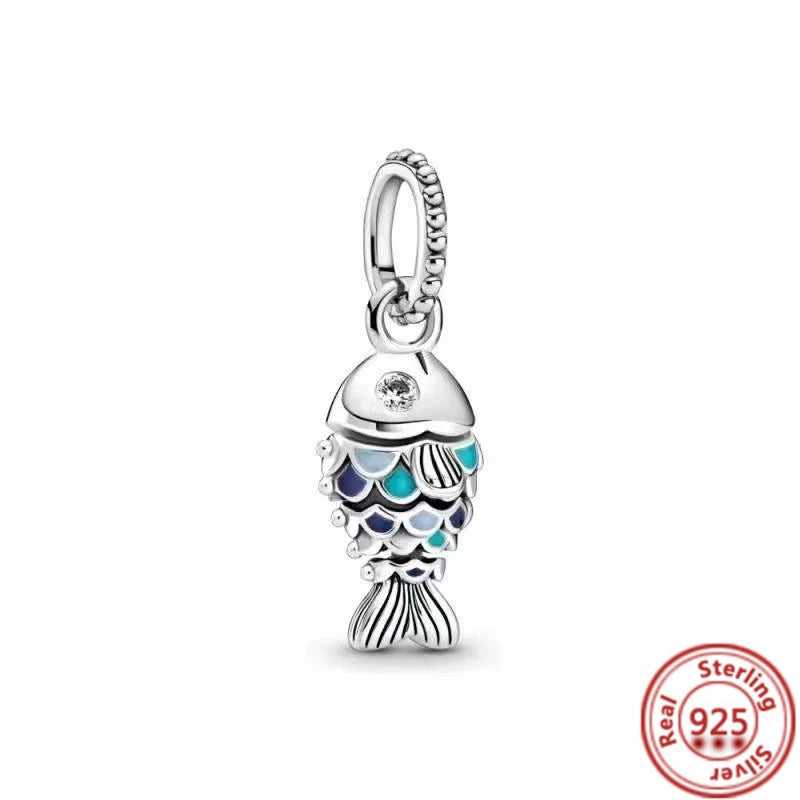 Charm perrito y huesito de plata 925 – Abalorio estilo sorpresa para pulsera tipo Pandora, joyería DIY romántica