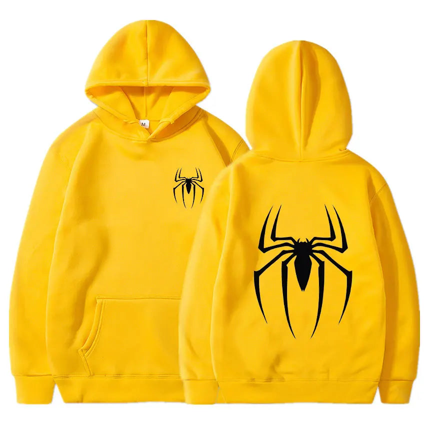 Hoodie Y2K Spider – Sudadera Streetwear Hombre Oversize, Estilo Retro Hip Hop Punk