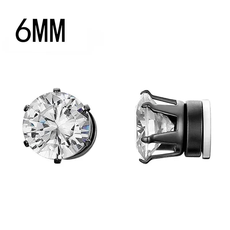 Pendientes Magnéticos de Cristal Unisex | Aros Punk con Zirconia | Joyería sin Perforación para Hombres y Mujeres
