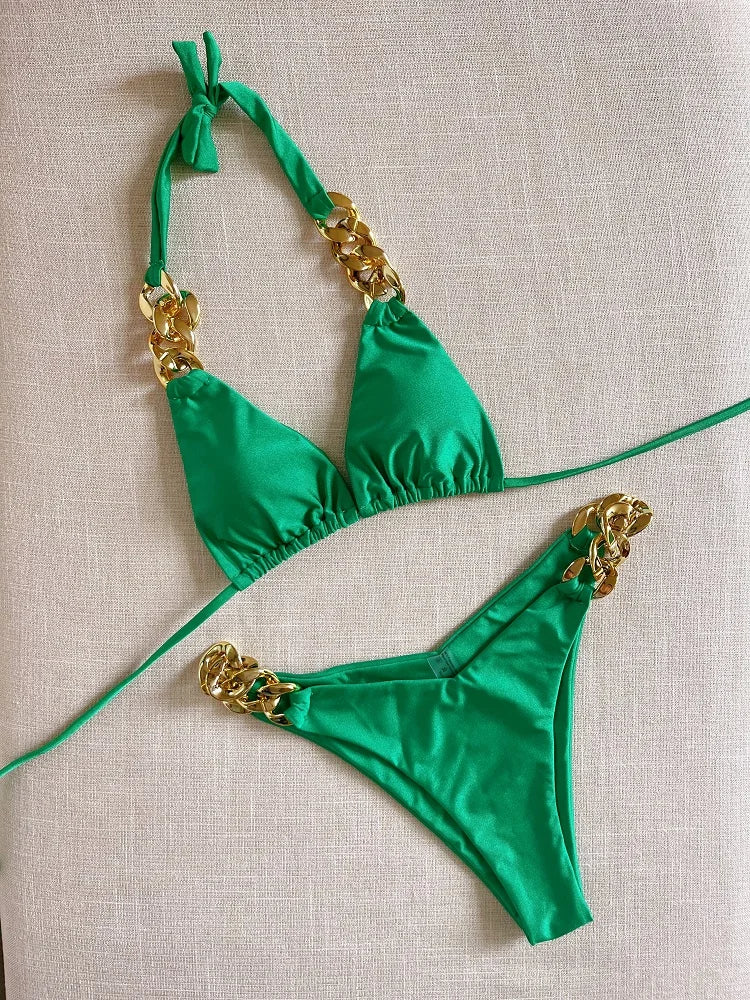 Bikini Sexy Mujer RUOTONGSEPT | Conjunto Brasileño 2 Piezas Halter Push Up