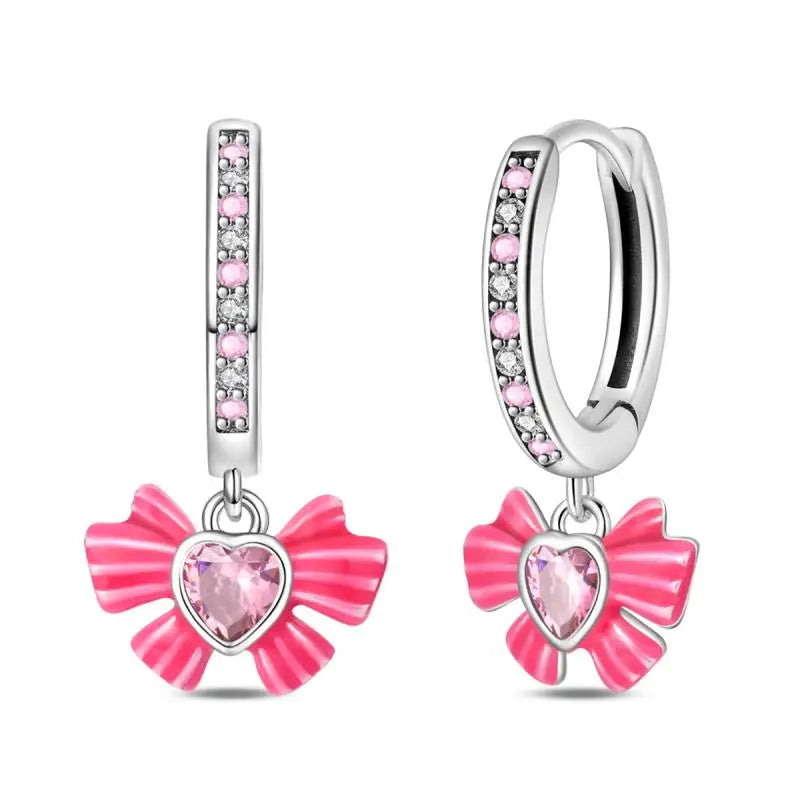 Aretes Primavera Plata 925 | Abeja, Flor y Mariposa | Aros Dobles Mujer
