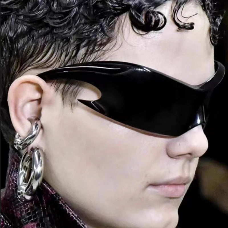 Gafas de Sol Deportivas Y2K Unisex | Estilo Punk de Lujo Una Pieza UV400 Hip Hop Ciclismo