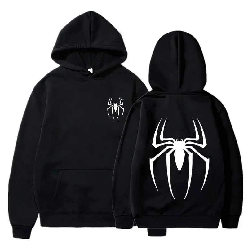Hoodie Y2K Spider – Sudadera Streetwear Hombre Oversize, Estilo Retro Hip Hop Punk