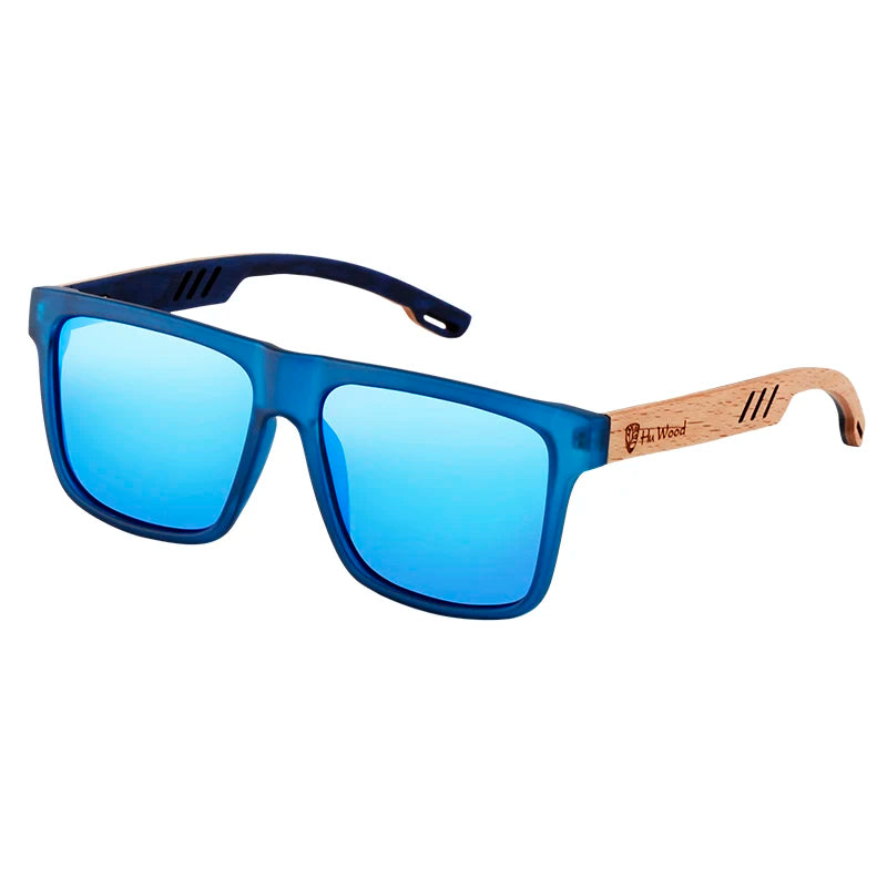 HU WOOD Gafas de Sol Cuadradas Polarizadas para Hombre | UV400 Alta Calidad Conducción y Deporte