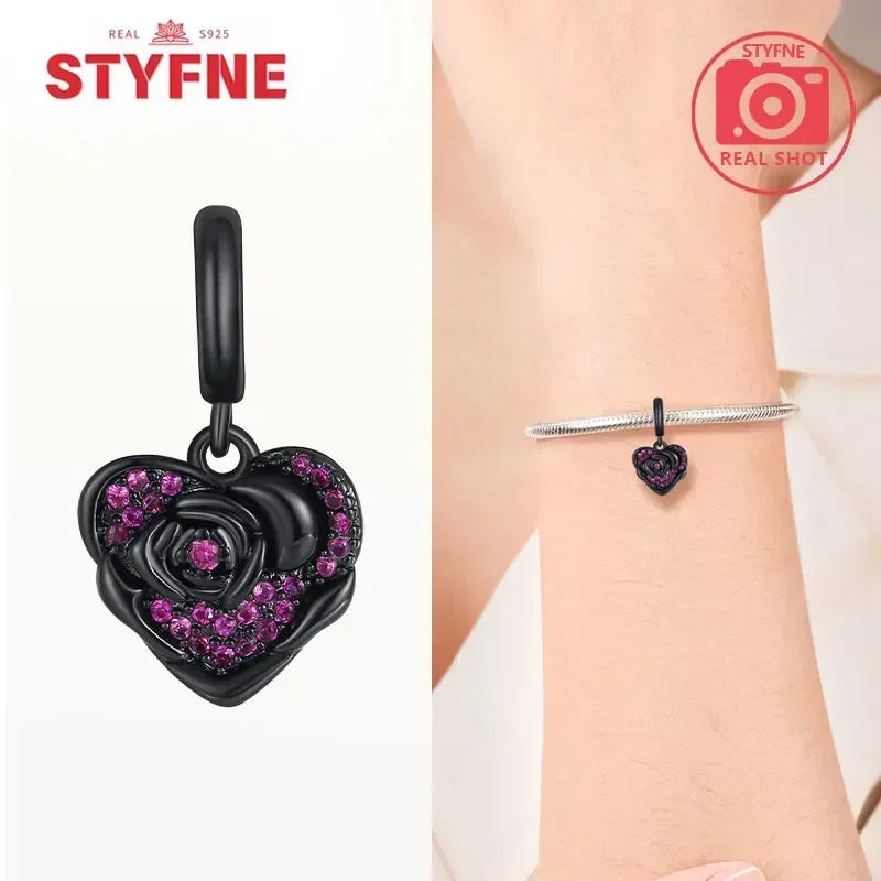 Charm Gato Negro de Plata 925 | Dije para Pulseras Pandora Mujer Joyería Fina