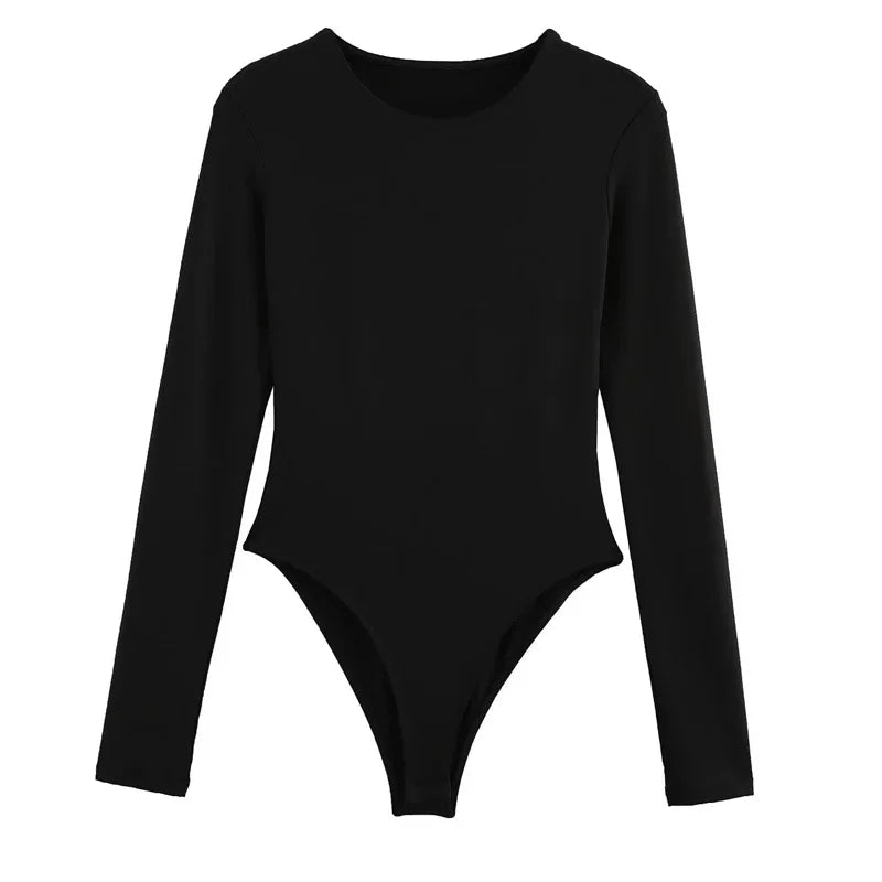 Body Mujer TRAF 2025 Slim | Manga Larga Negro