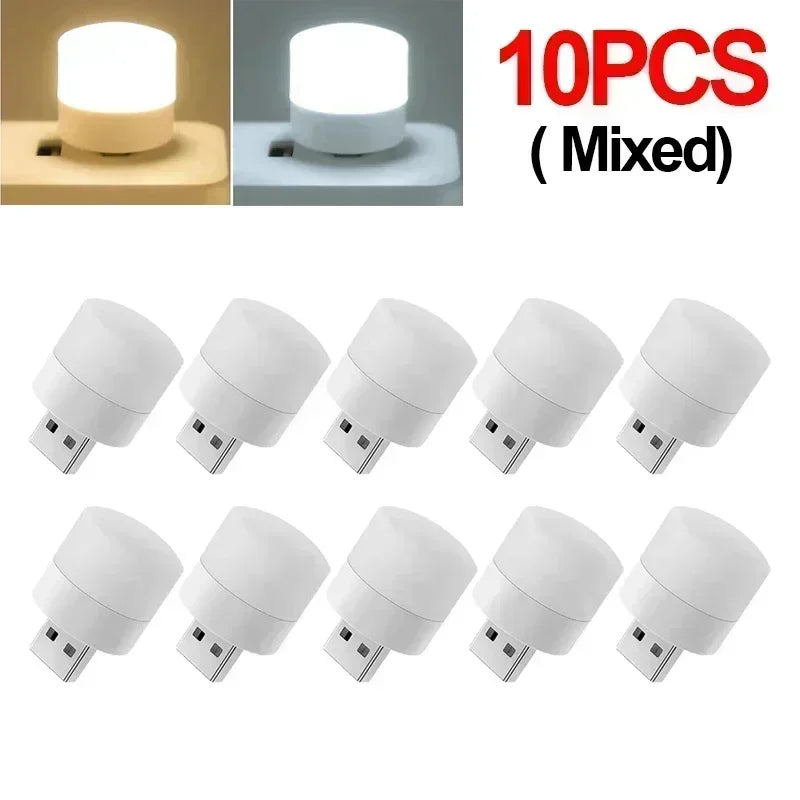 Mini Luz LED USB Portátil – Lámpara de Noche, Lectura y Decoración, Luz Cálida Protectora para Ojos