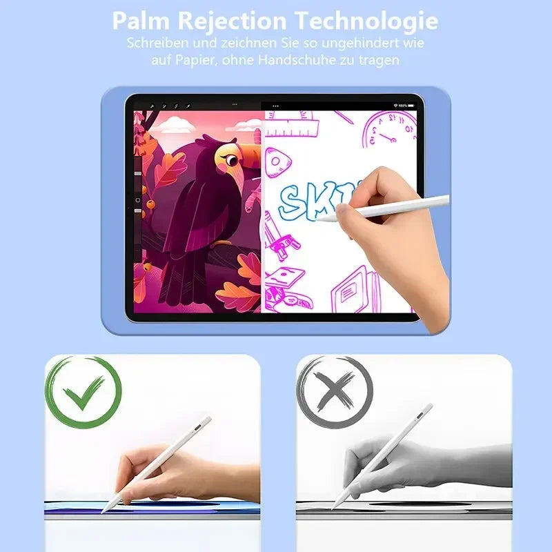 Lápiz Stylus Compatible con iPad 2018–2022 | Palm Rejection y Pantalla de Batería | Para iPad Pro / Air / Mini