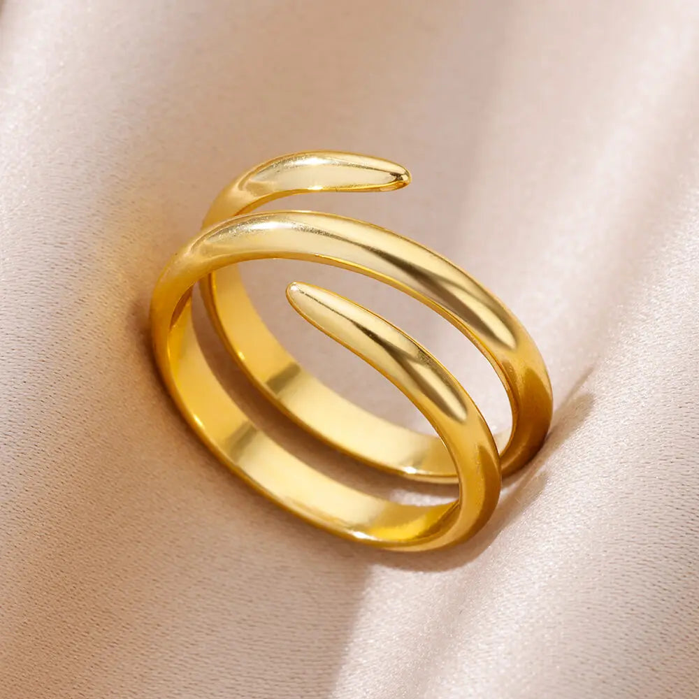 Anillos Clásicos de Acero Inoxidable 316L para Mujer - Color Dorado de Lujo Antialérgico y Duradero