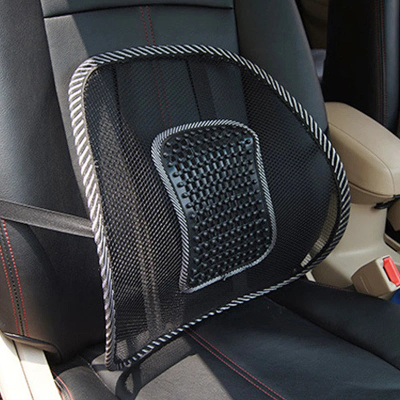 Cojín Lumbar de Malla para Auto y Oficina – Respaldo Ortopédico Ergonómico con Soporte de Espalda y Masaje para Silla de Coche o Escritorio