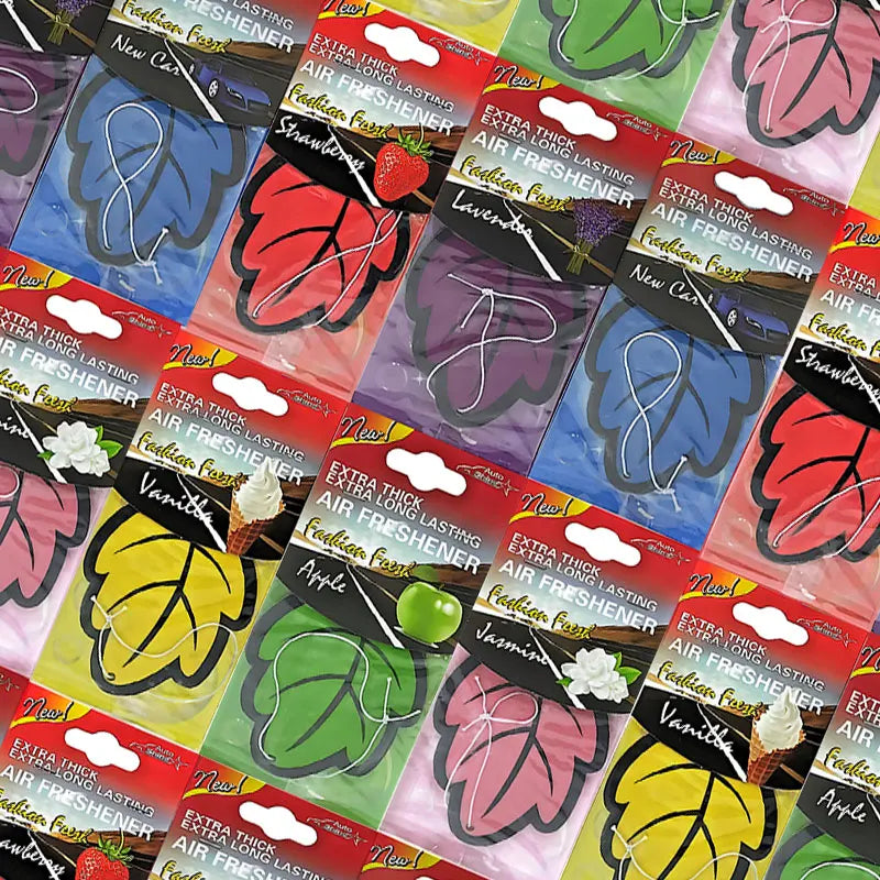 Ambientador de Coche Colgante en Forma de Hoja – 3 a 60 Piezas Aroma Natural Vainilla Perfume Interior Auto