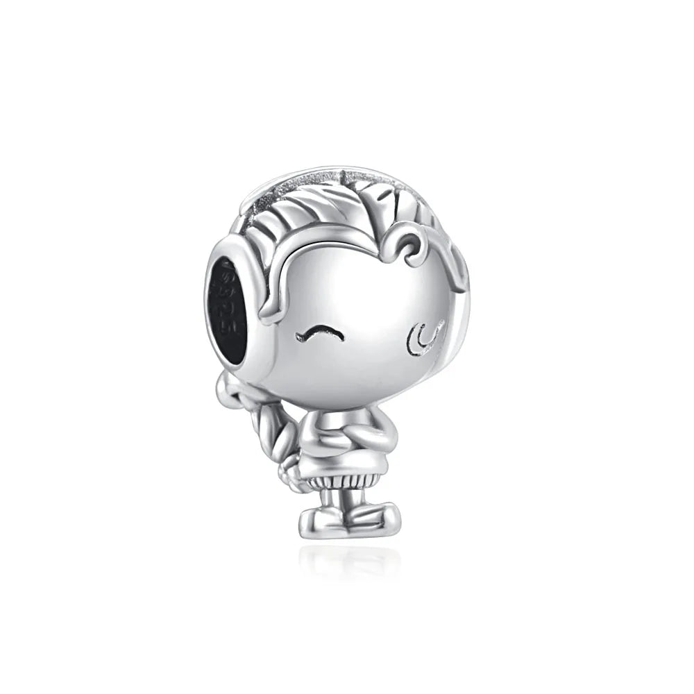 Charm Plata 925 Árbol de la Familia, Pluma, Copo de Nieve y Niño | Dijes Colgantes Compatibles con Pulseras Pandora