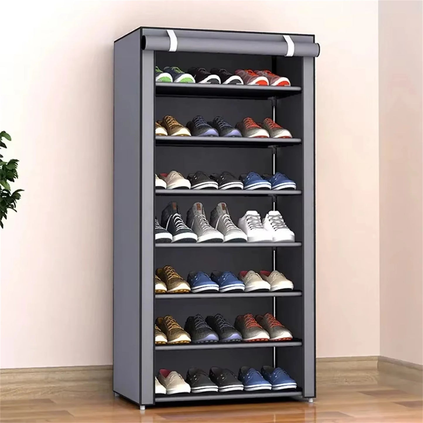 Organizador de Zapatos Multicapa – Estantería Plegable de Tela No Tejida, Ahorro de Espacio y Antipolvo