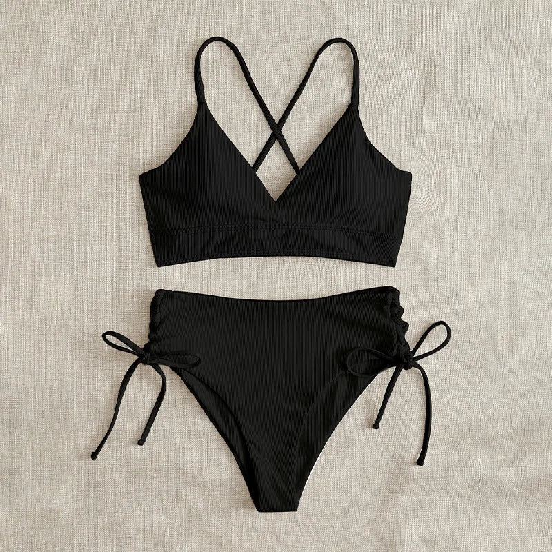 Bikini Sexy Mujer | V-Neck Split Triangular Playa y Piscina