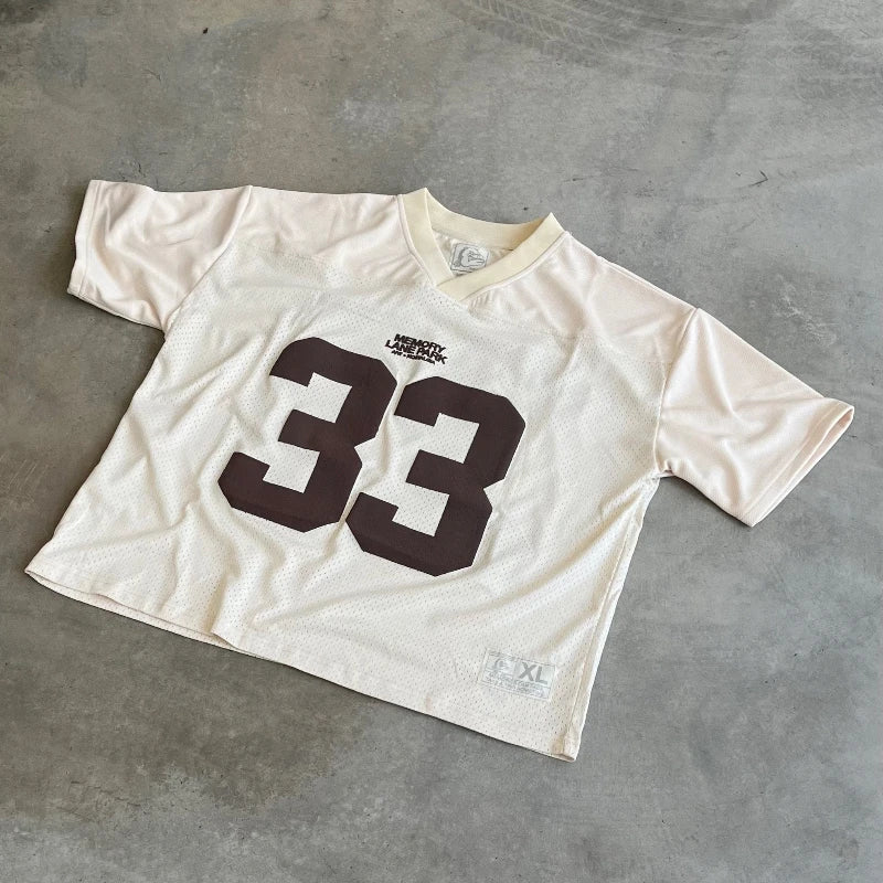 Camiseta Deportiva Unisex 2025 | Mesh Transpirable Estilo Y2K Retro Oversize