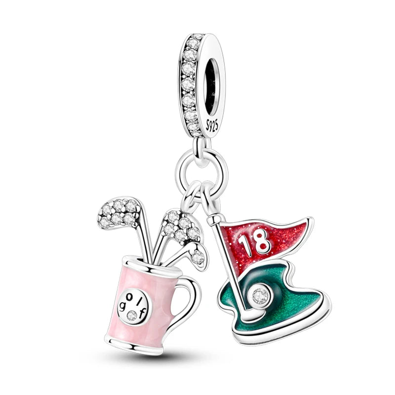 Charm de Plata S925 Hamster, Terrier y Princesa – Abalorios Brillantes para Pulseras Originales 3mm