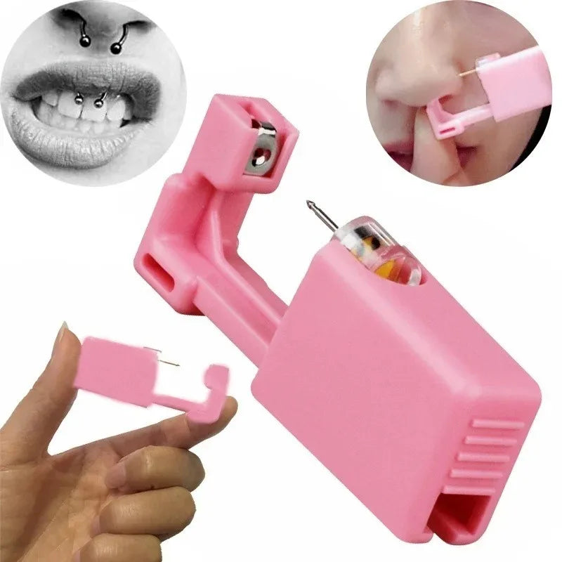 Kit de Perforación de Orejas y Nariz Desechable – Herramienta Estéril e Indolora con Aretes Incluidos