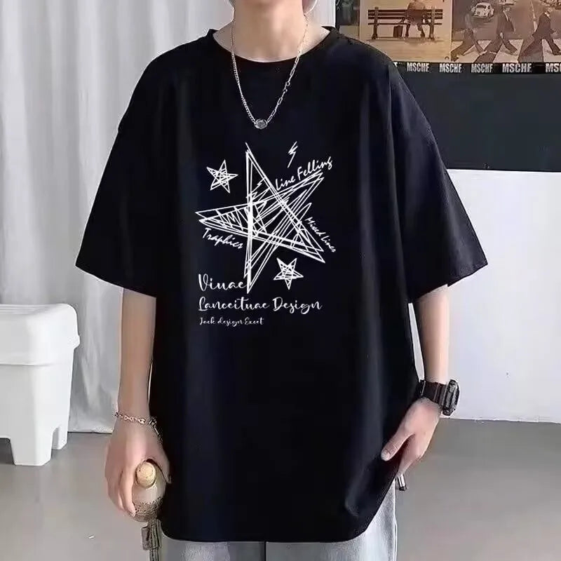 Camiseta Oversize Edición Limitada Verano | Hombre y Mujer | Estampado Estrellas Línea M-8XL