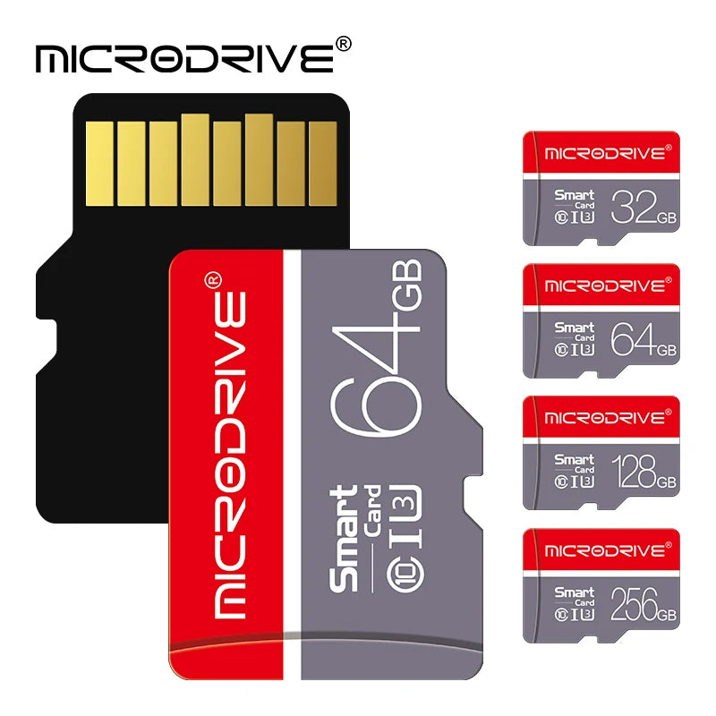 Tarjeta de Memoria Micro SD Mini TF Alta Velocidad Clase 10 – 4GB, 8GB, 16GB, 32GB, 64GB, 128GB, 256GB + Adaptador SD