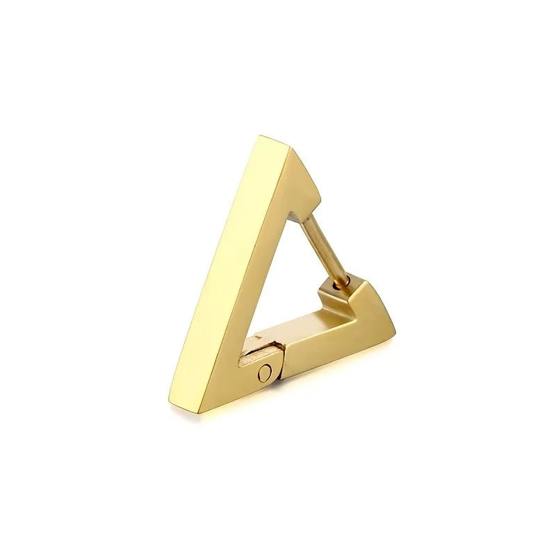 Aretes Punk Triangulares – Acero Inoxidable Hipoalergénico Unisex, Estilo Moderno y Duradero
