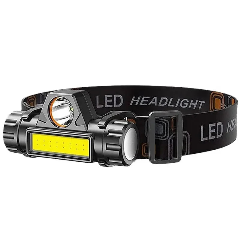Linterna Frontal Recargable USB LED COB | Faro de Cabeza Súper Brillante, Magnético, Impermeable para Pesca y Actividades al Aire Libre