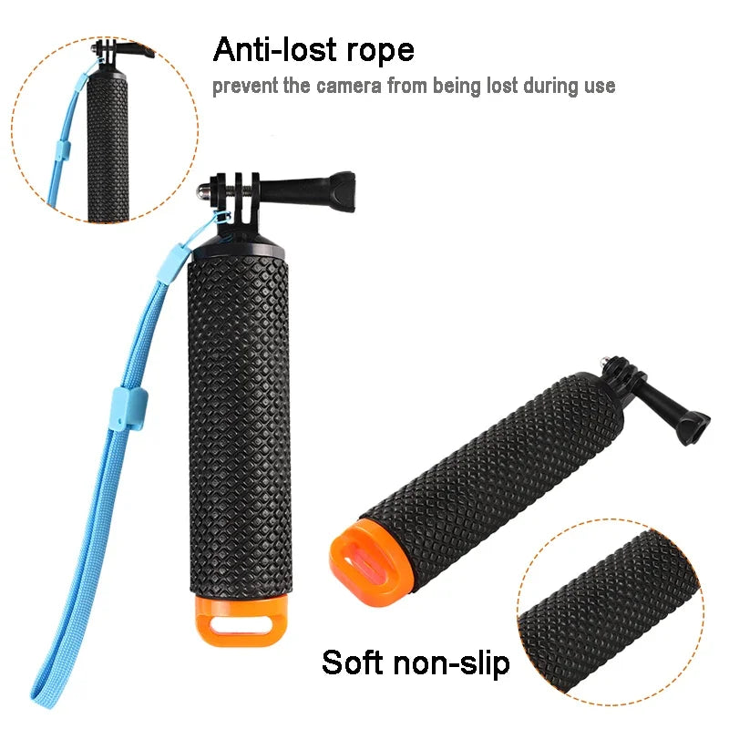 Flotador de mano para cámara deportiva – Mango flotante compatible con GoPro Hero 12/11/10/9/8/7, Xiaomi Yi, DJI Osmo y SJ4000
