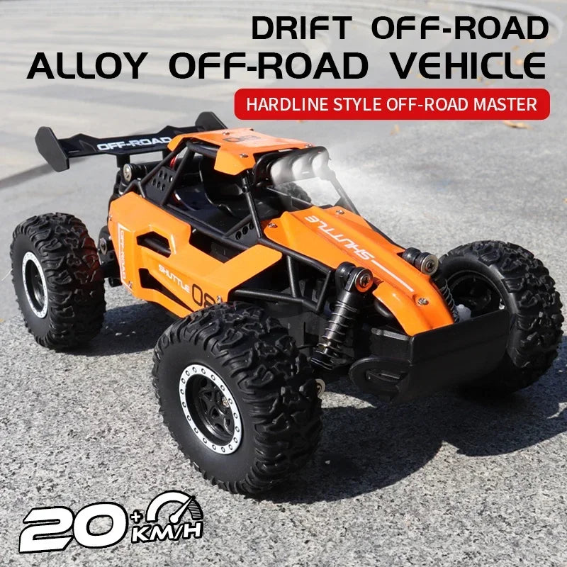 Coche RC 2.4GHz con Luces LED | Auto de Control Remoto 2WD Alta Velocidad Todoterreno para Niños