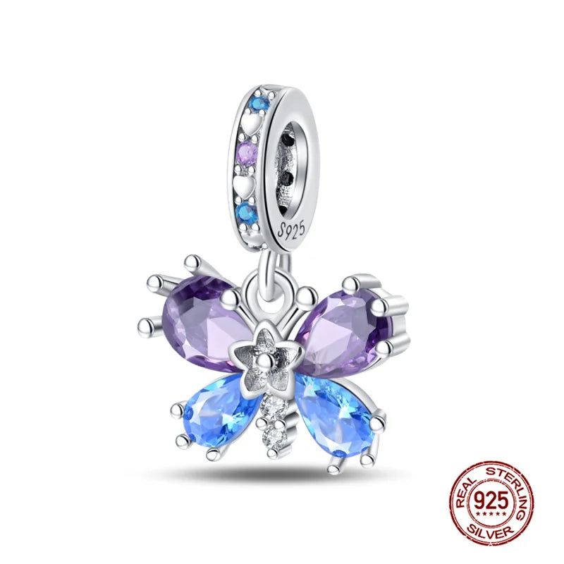 Charm Mariposa de Plata 925 | Dije para Pulsera o Collar 3mm Mujer Joyería Fina