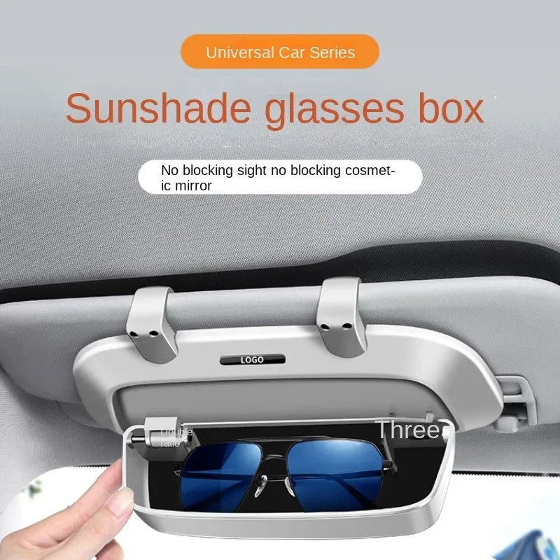 Estuche para gafas de coche | Clip de visera multifuncional porta gafas y caja de almacenamiento