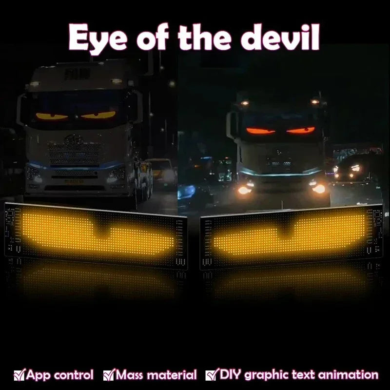 Ojos LED para Camión y Coche Demon Eyes – Pantalla LED Flexible Programable APP Control DIY