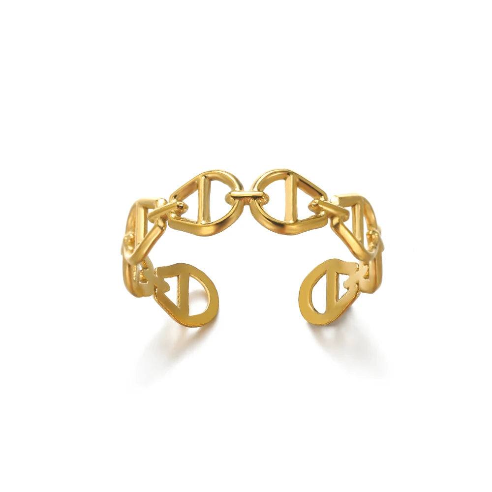 Anillos Clásicos de Acero Inoxidable 316L para Mujer - Color Dorado de Lujo Antialérgico y Duradero