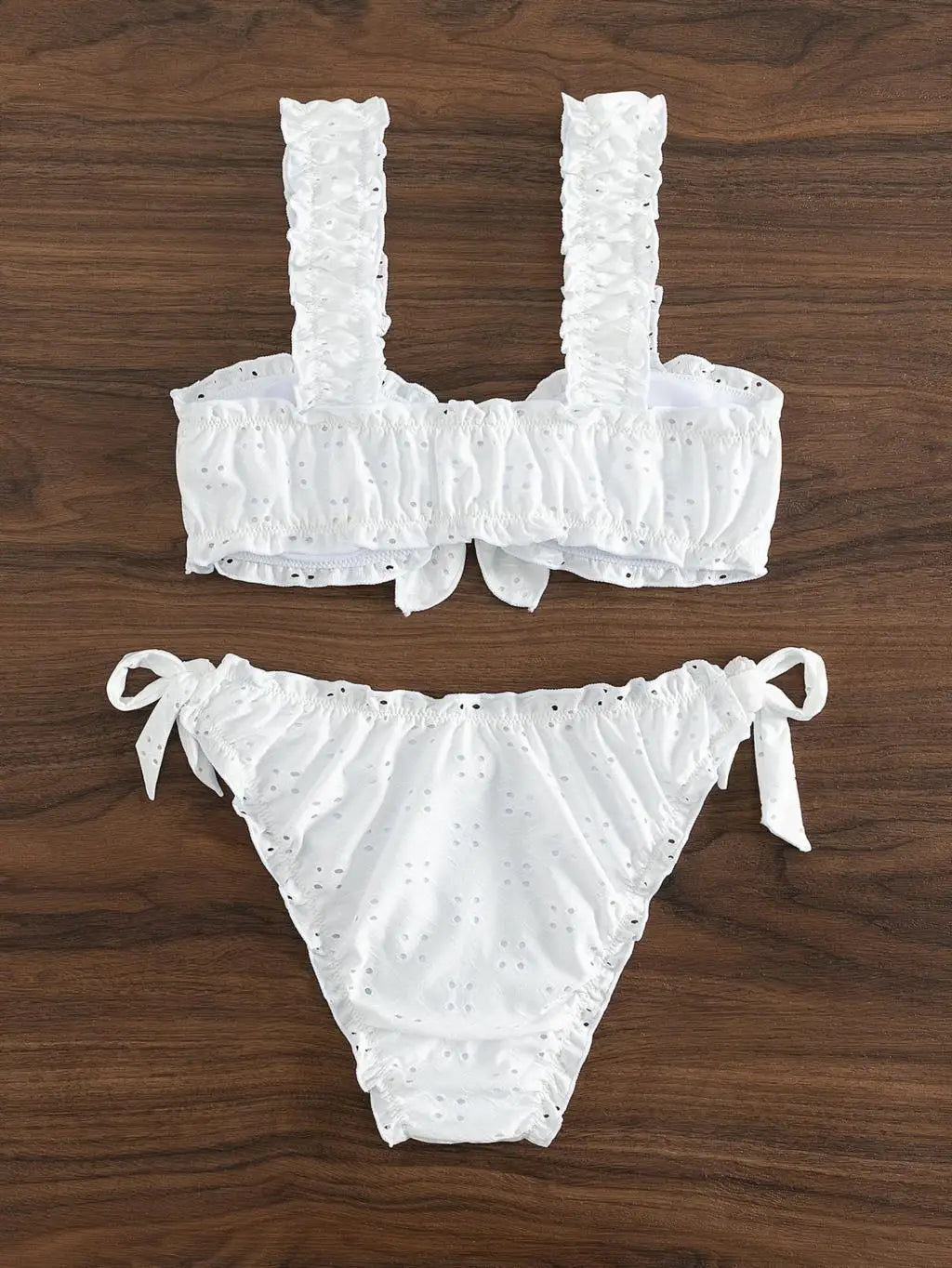 Bikini Mujer 2025 | Knot Front Tie Lateral Blanco Playa y Piscina